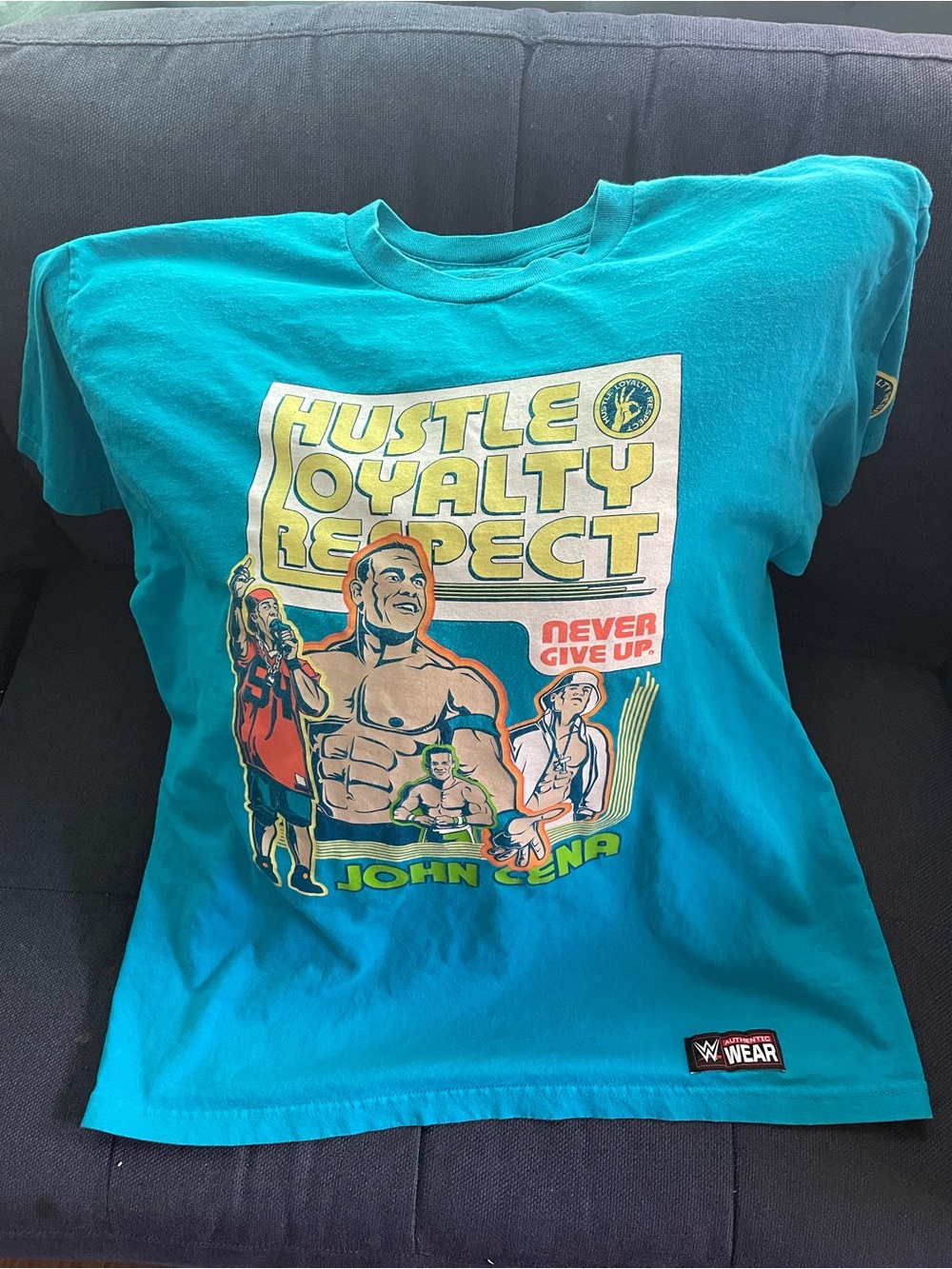 WWE Teal John Cena 'Hustle Loyalty Respect' Graphic Tee